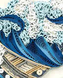 Framed Artist Series - Quilled The Great Wave off Kanagawa, Hokusai