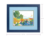 Framed Artist Series - Quilled Two Women by the Shore, Mediterranean, Cross