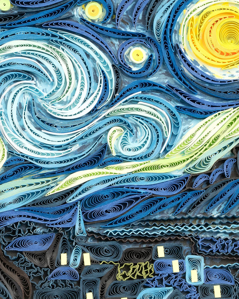 Artist Series Handcrafted Starry Night Van Gogh Quilling Card