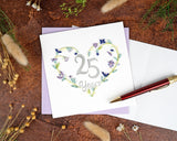 Quilled 25th Wedding Anniversary Card