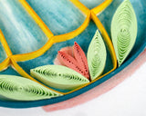 Close up detail of bottom of teapot from the Afternoon Tea Quilled Greeting Card.