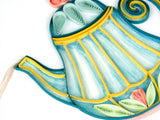 Close up detail of teapot from the Afternoon Tea Quilled Greeting Card.