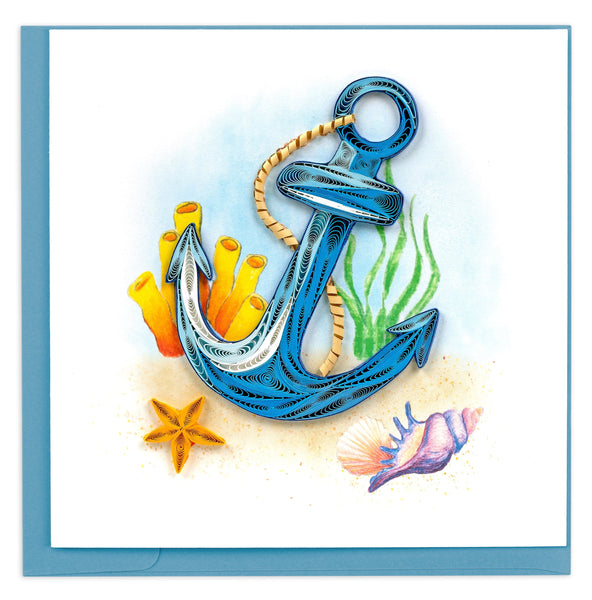 Blue anchor, Deep sea, coral, shells, seaweed