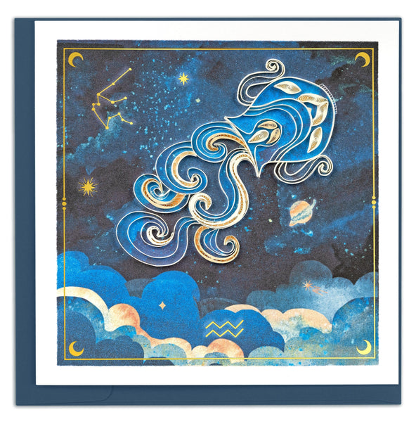 Quilled Aquarius Greeting Card