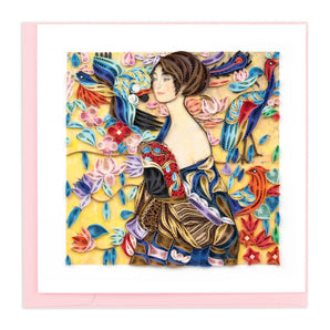Quilled Artist Series - Lady with Fan, Klimt Greeting Card