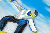 detail shot of Quilled Backcountry Snowboarder Greeting Card
