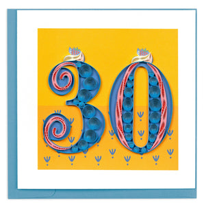 Quilled Birthday Milestone Greeting Card - 30