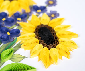 Quilled Birthday Sunflower Bouquet Greeting Card