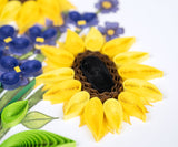 Quilled Birthday Sunflower Bouquet Greeting Card