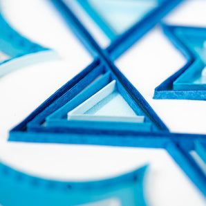 Quilled Blue Star of David Greeting Card
