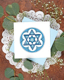 Quilled Blue Star of David Greeting Card