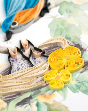 Detail of Quilled Bluebird & Babies Greeting Card