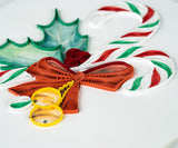 Detail of Quilled Candy Canes Christmas Card