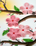 Close up detail of Quilled Cherry Blossoms Greeting Card