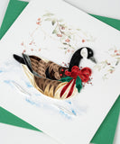 Quilled Christmas Goose Holiday Card