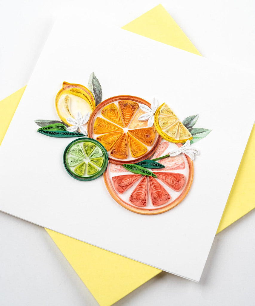 Handcrafted Citrus Art Greeting Card Quilling Card