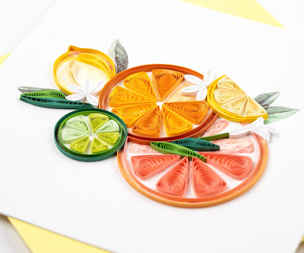 Handcrafted Citrus Art Greeting Card Quilling Card