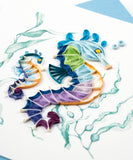 Quilled Colorful Seahorse Greeting Card