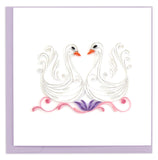 Quilled Decorative Swans Greeting Card