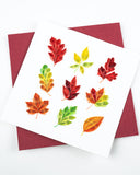 Detail of Quilled Fall Foliage Leaves Greeting Card