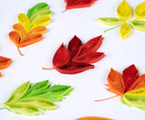 Detail of Quilled Fall Foliage Leaves Greeting Card