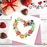 Quilled Floral Heart Wreath Greeting Card