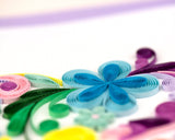 Detail of Quilled Floral Rainbow Heart Greeting Card