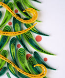 Detail of Quilled Gold Garland Christmas Tree Greeting Card