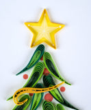 Detail of Quilled Gold Garland Christmas Tree Greeting Card