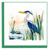 Quilled Great Blue Heron Greeting Card
