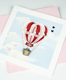 Detail of Quilled Heart Air Balloon Greeting Card