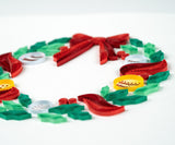 Quilled Holiday Wreath with Ornaments Greeting Card