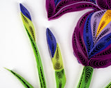 Detail of Quilled Iris Flower Greeting Card