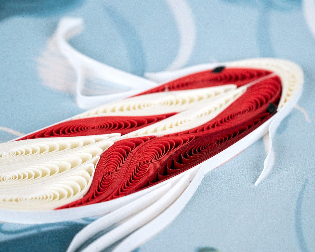 Handcrafted Koi Fish Pond Greeting Card Quilling Card