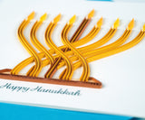 Detail of Quilled Modern Menorah Hanukkah Card