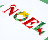 Close up detail shot of Quilled NOEL Christmas Card.
