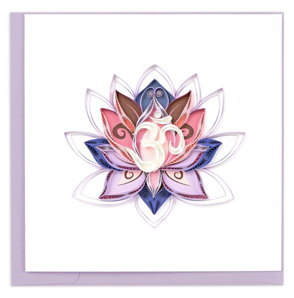 Quilled Ohm Lotus Greeting Card