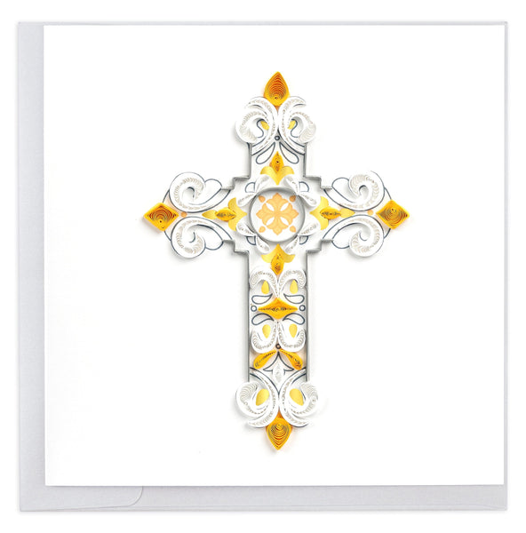 Quilled Ornate Cross Greeting Card