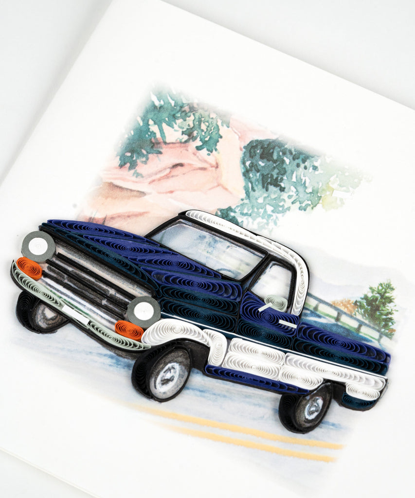 Handcrafted Pickup Truck Greeting Card Quilling Card¨