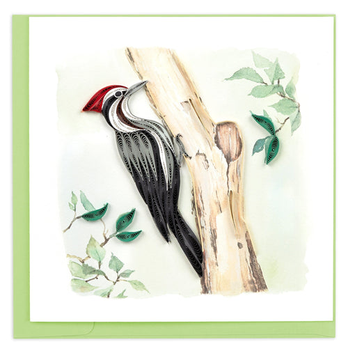 Woodpecker, tree, leaves