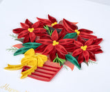 Detail of Quilled Potted Poinsettia Holiday Card