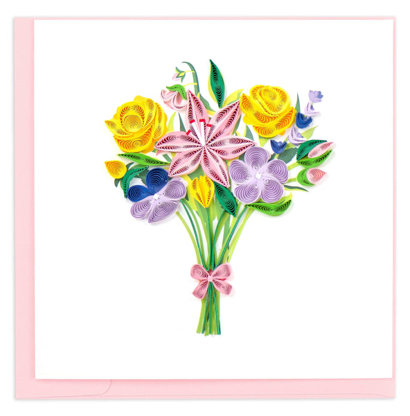 bouquet, fresh flowers, pink, yellow & purple 