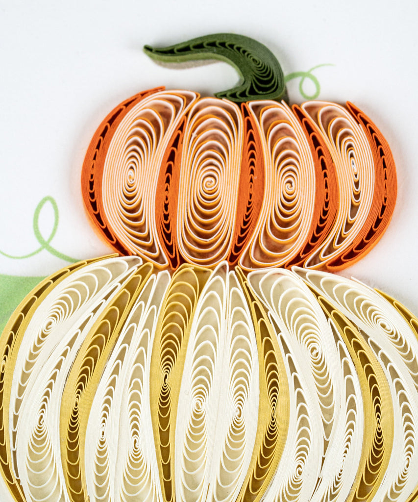 Handcrafted Stacked Pumpkins Greeting Card Quilling Card