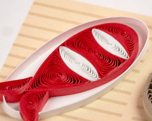 Close up detail look at Quilled Sushi Greeting Card