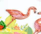Quilled Tropical Flamingos Greeting Card