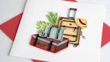 Quilled Vintage Luggage Greeting Card