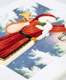 Detail of Quilled Vintage Santa Christmas Card