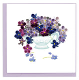 violet bouquet, purple petals, porcelain vase