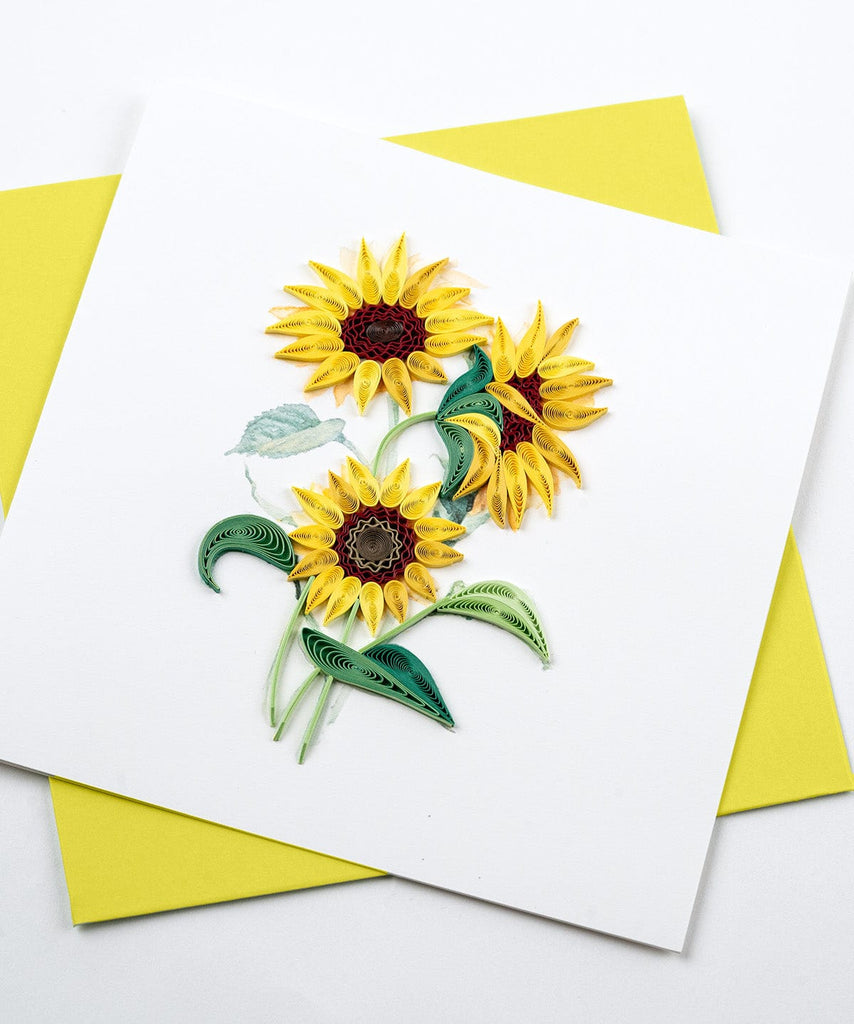 Handcrafted Wild Sunflowers Greeting Card Quilling Card