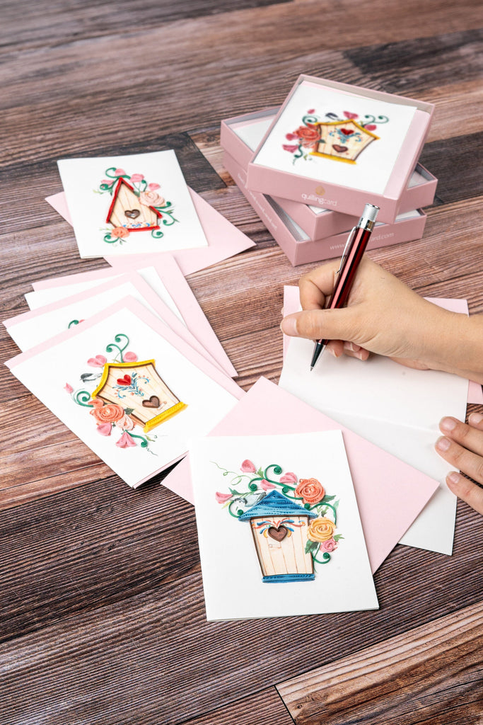 Quilled Birdhouses Note Card Box Set Quilling Card